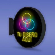 Banderola redonda negra LED neón personalizado