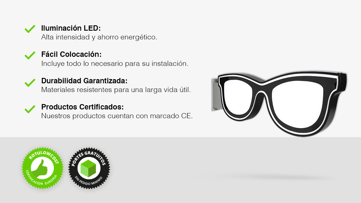 Banderola Luminosa Gafas para ópticas