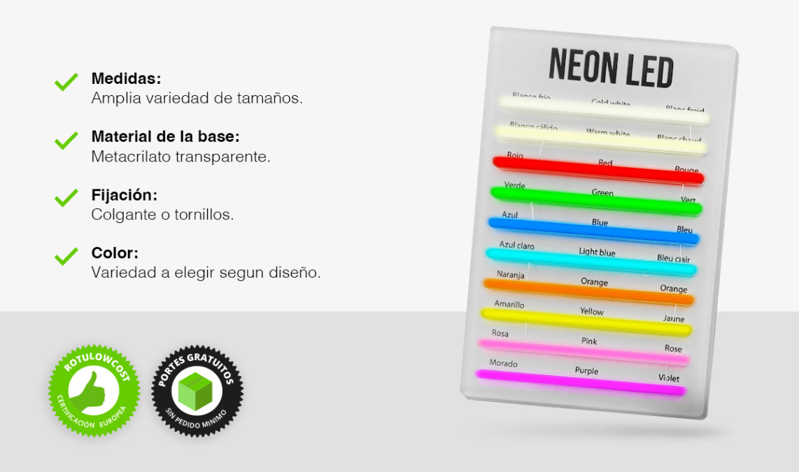 Neón led colores