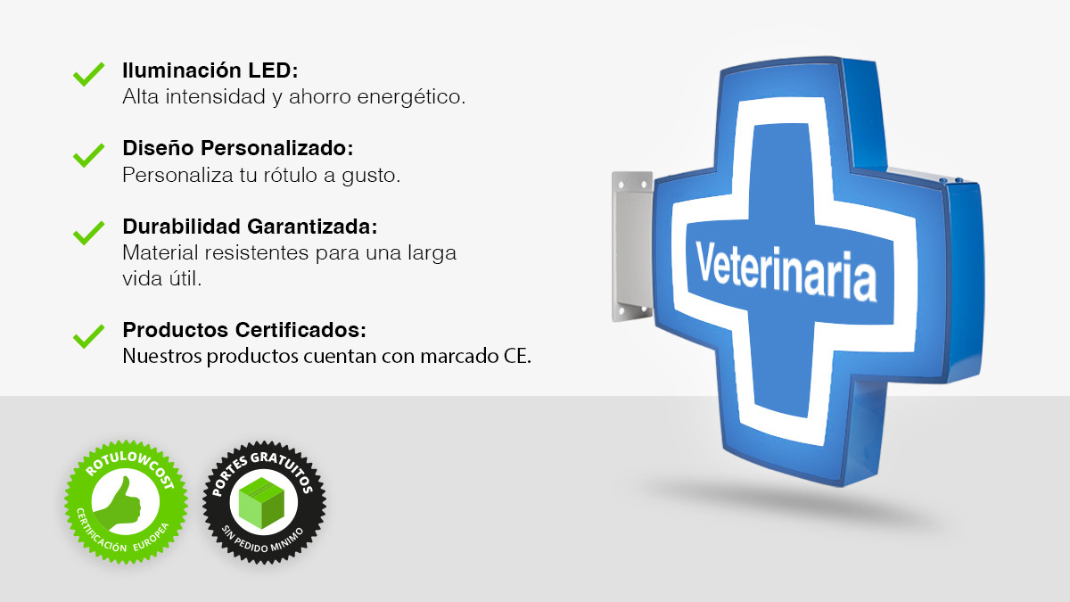 Banderola Luminosa Cruz para Veterinarias