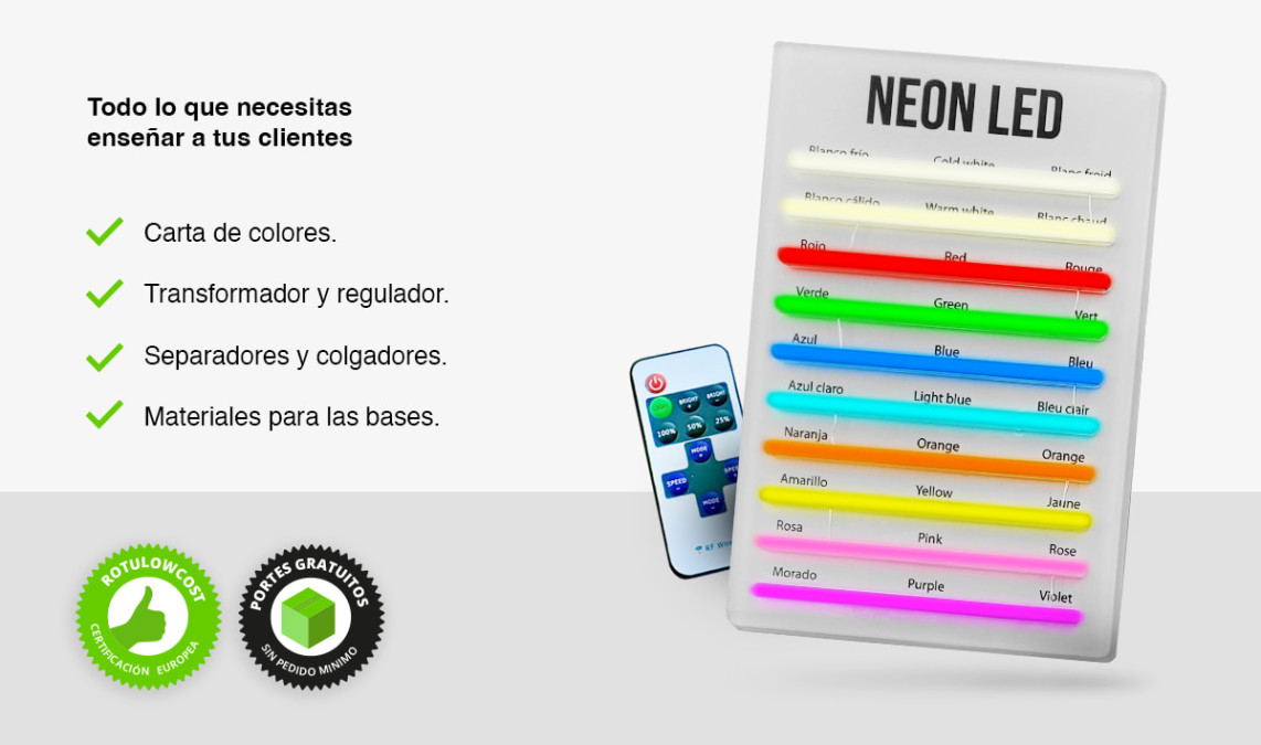 Muestrario LED Neon Rotulowcost