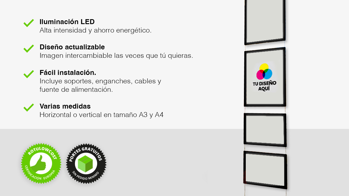 Carpetas LED Inmobiliarias I Combinaciones de 1 columna