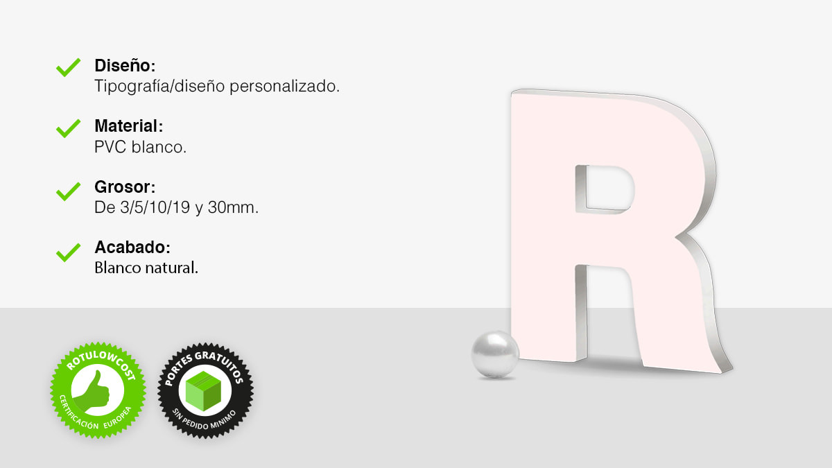 letras recortadas pvc blanco